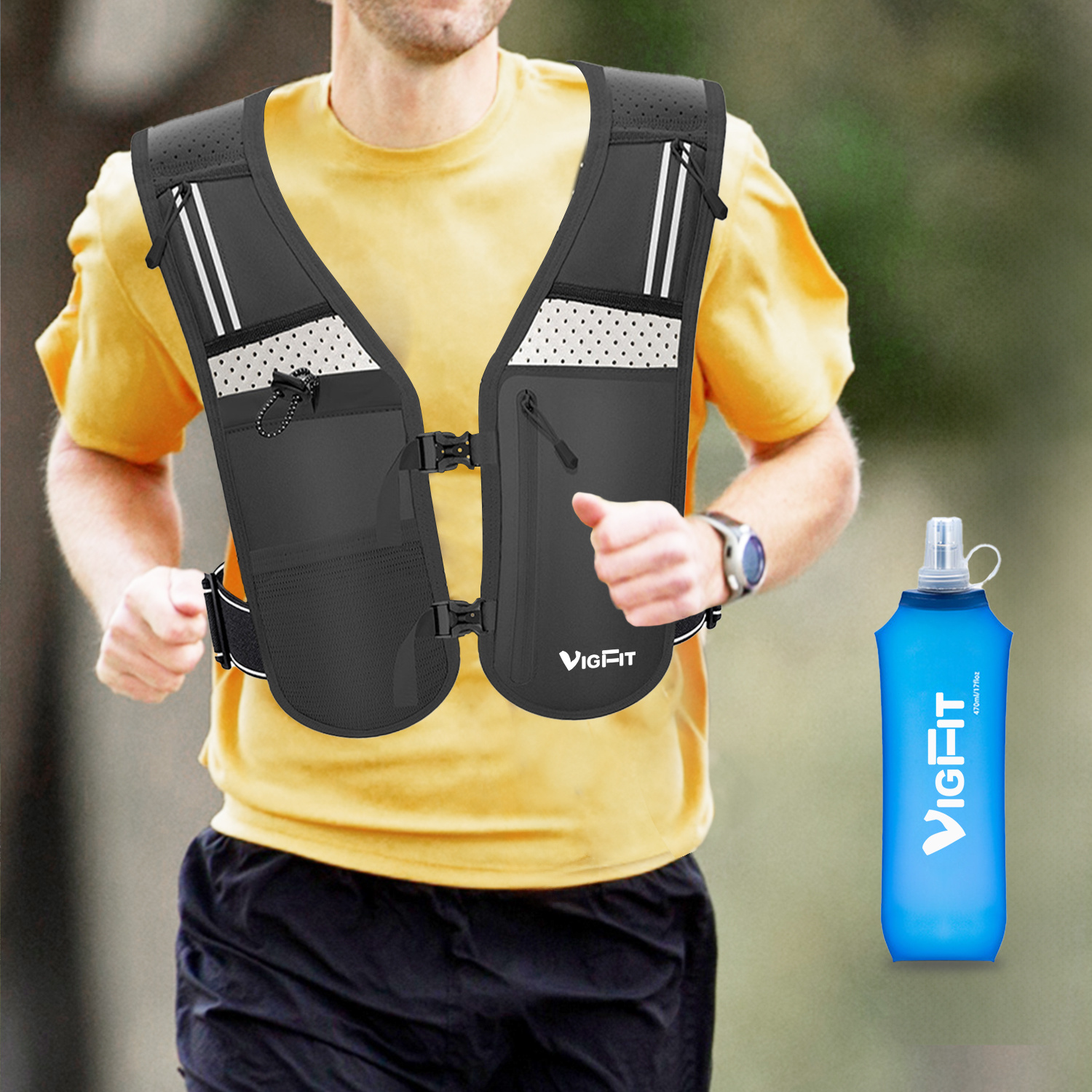 Ultra light Outdoor Running Vest Customized Sports Breathable Vest Multifunctional Reflective Running Phone Holder Vest