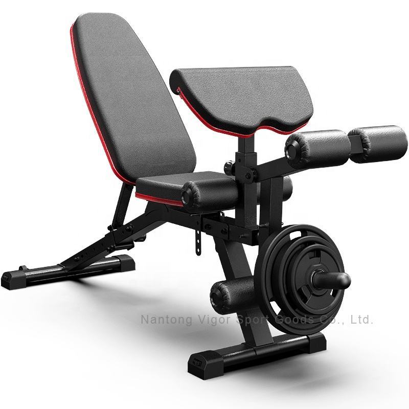 Manufactory Adjustable Weight Bench with Leg Extension and Preacher Pad Heavy Duty Exercise Bench for Home Use Workout Training