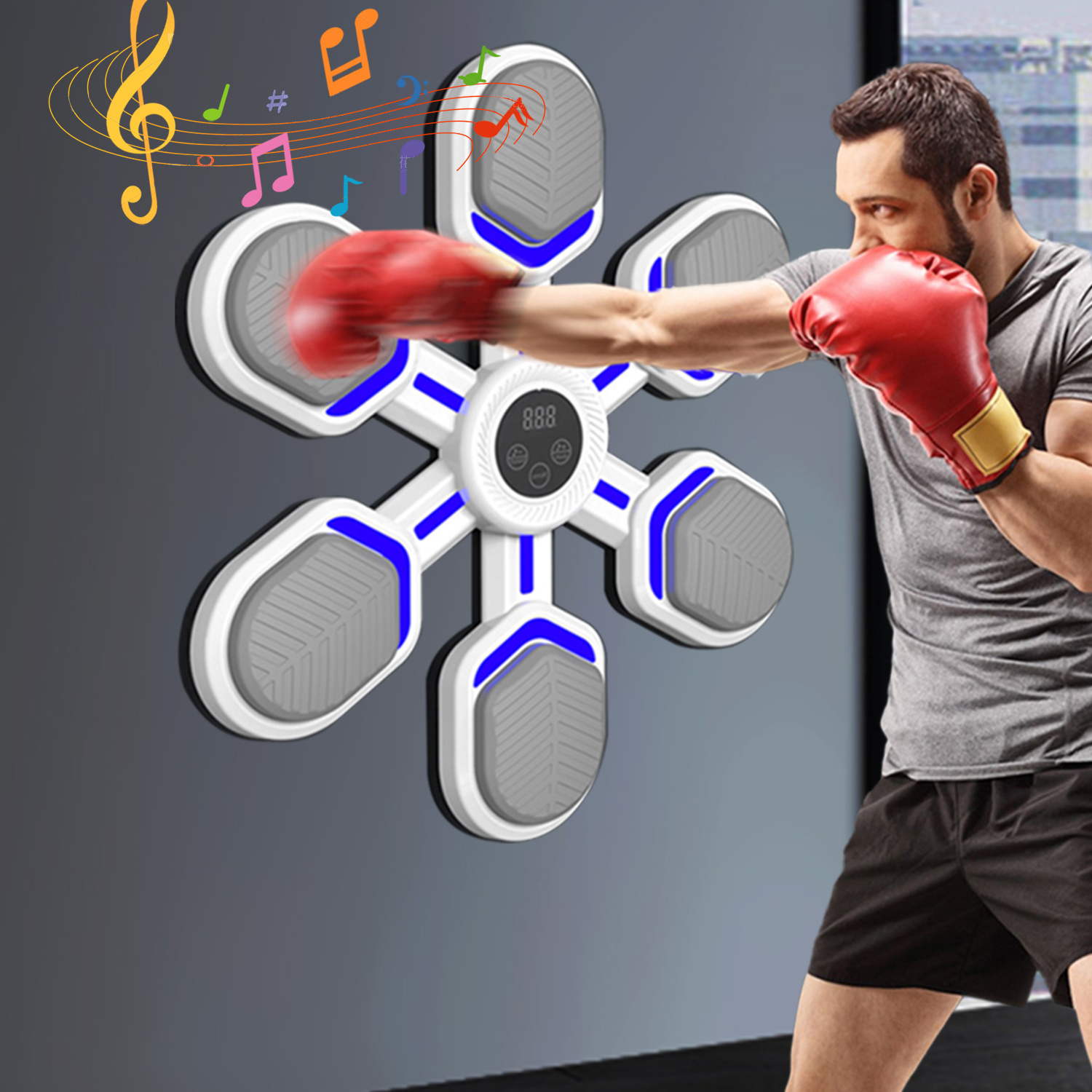 Wall Mounted Smart Bluetooth Music Boxing Target Electronic Boxing Target Workout Punching Equipment for Home