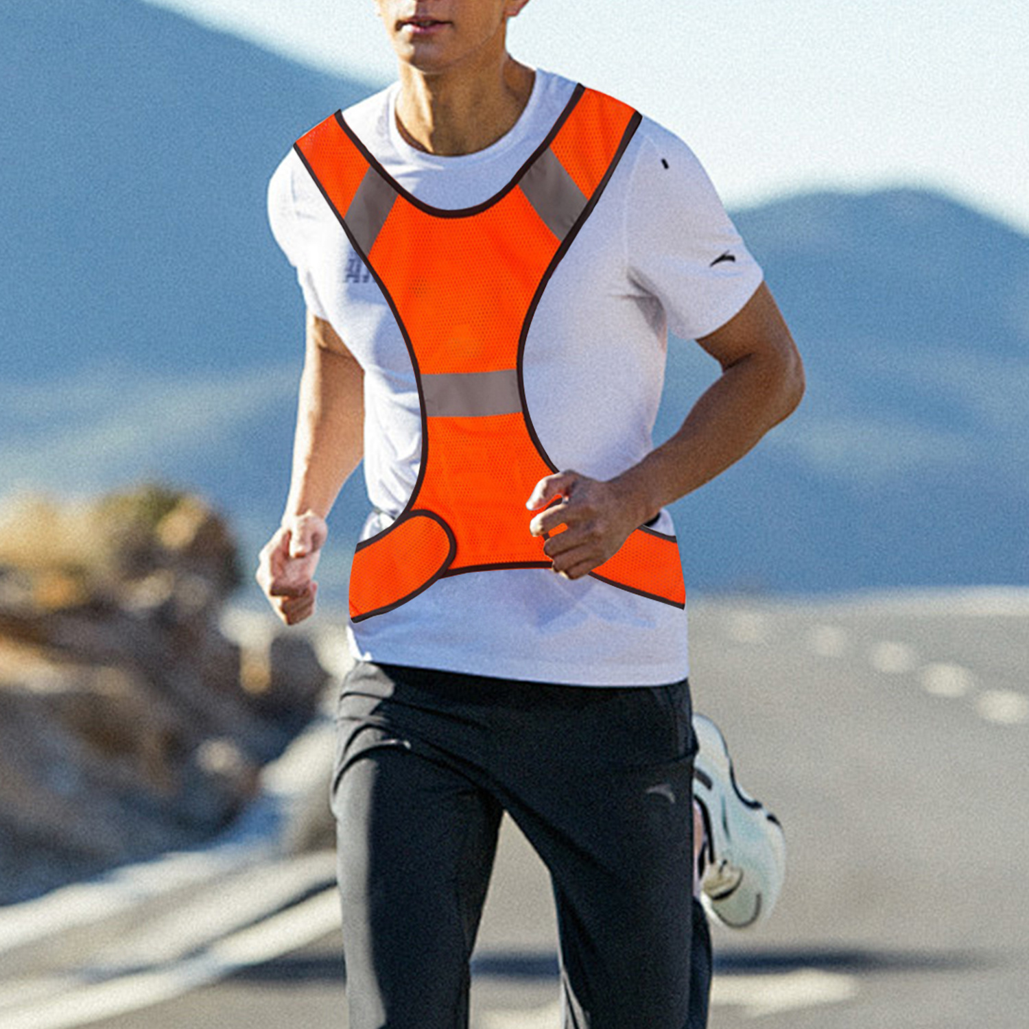 Ultra-light Breathable Safety protective waistcoat Reflective Vest For Outdoor Night Running