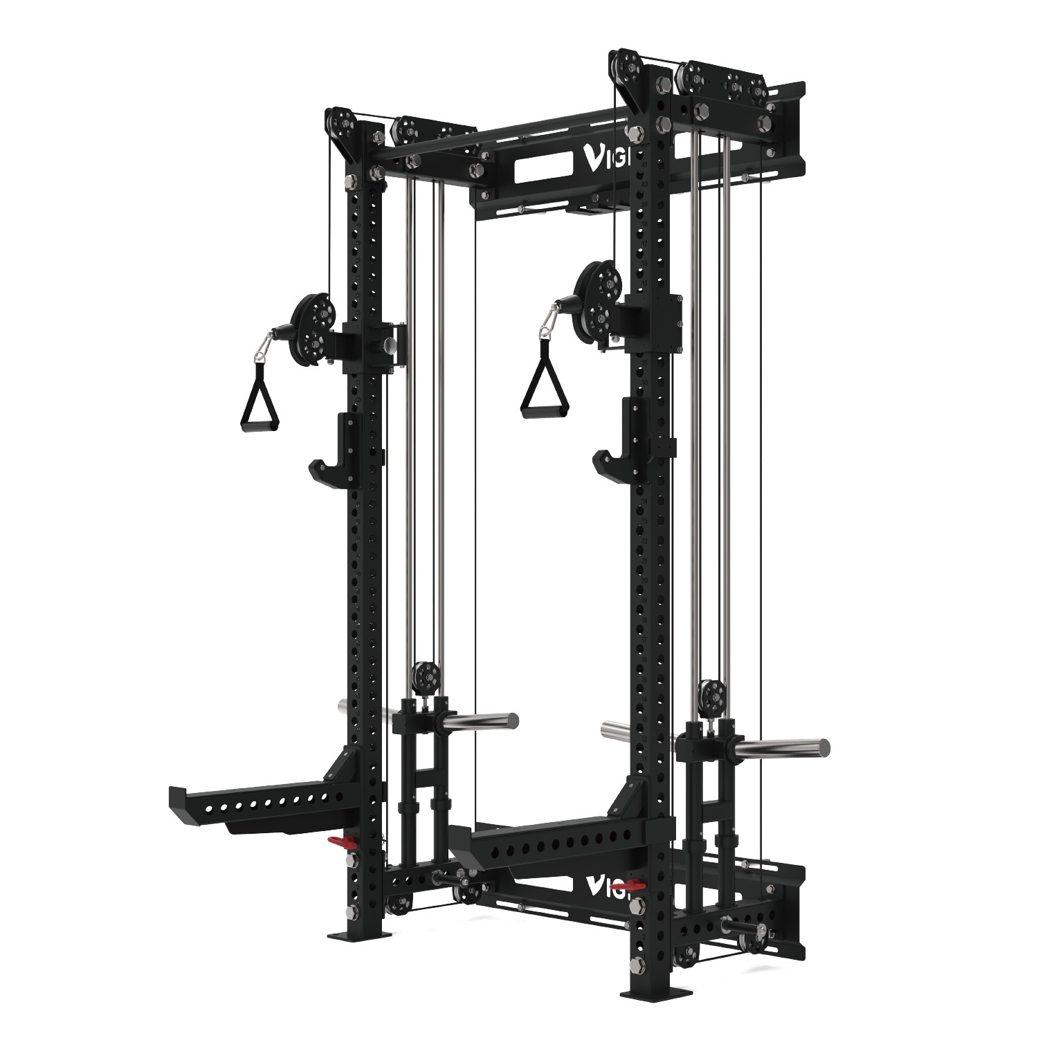 Wall Mounted Souat Rackwith Cable Machine