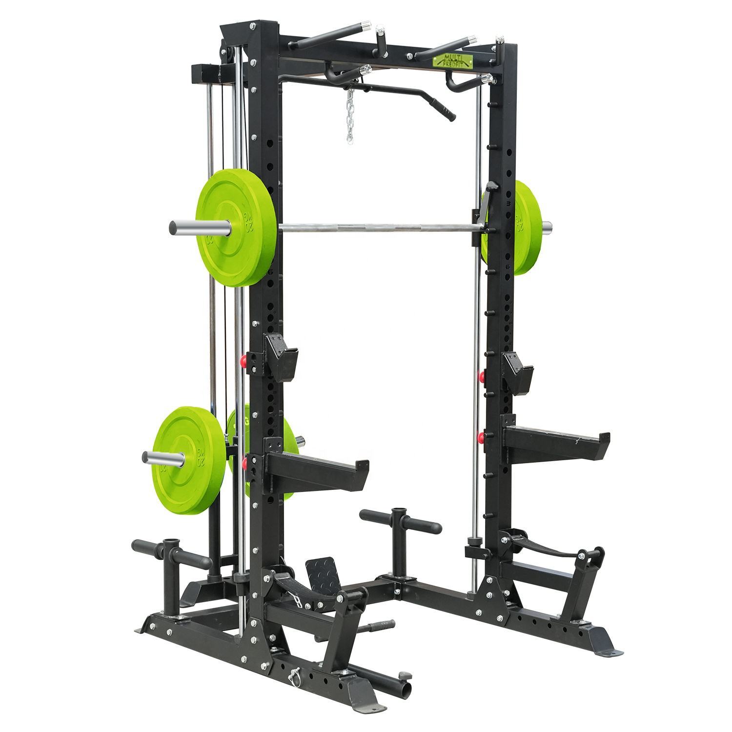 VIGFIT functional trainer commercial adjustable power gym equipment smith machine squat rack with lat pull down and cables