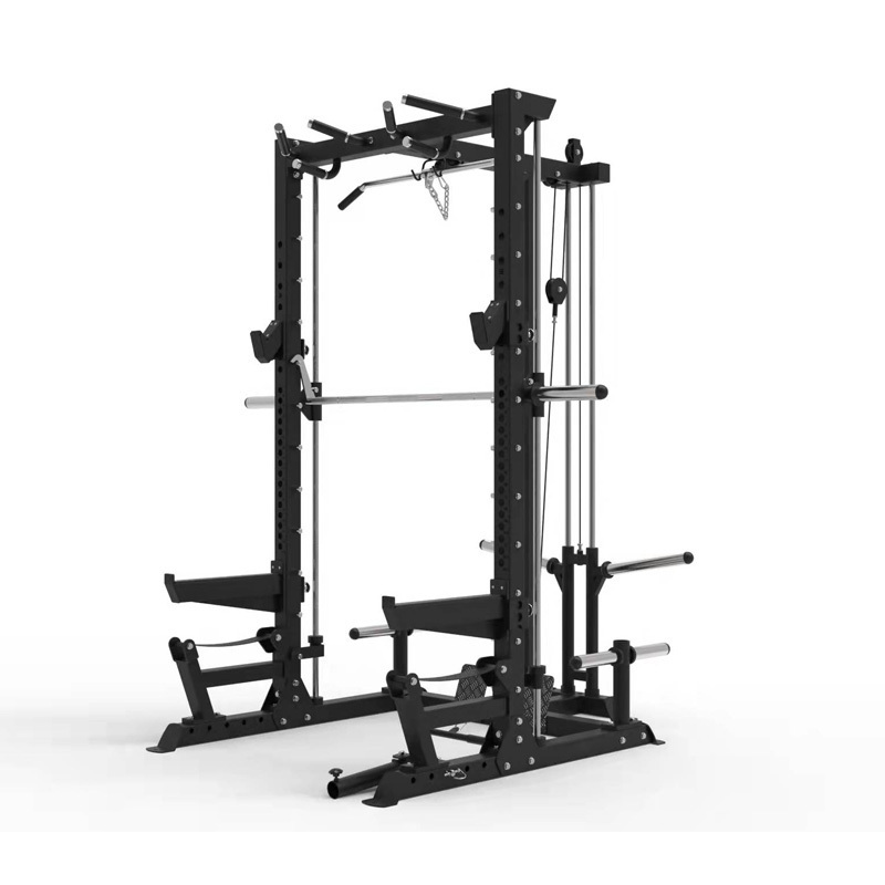 VIGFIT Funktionstrainer kommerzielle einstellbare Power-Fitnessgeräte Schmied-Maschine Squat-Rack mit Lat-Pulldown und Kabeln