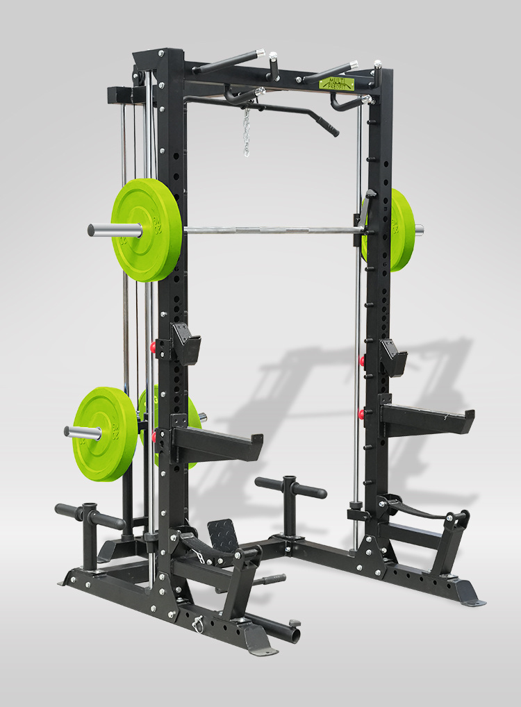 VIGFIT Funktionstrainer kommerzielle einstellbare Power-Fitnessgeräte Schmied-Maschine Squat-Rack mit Lat-Pulldown und Kabeln