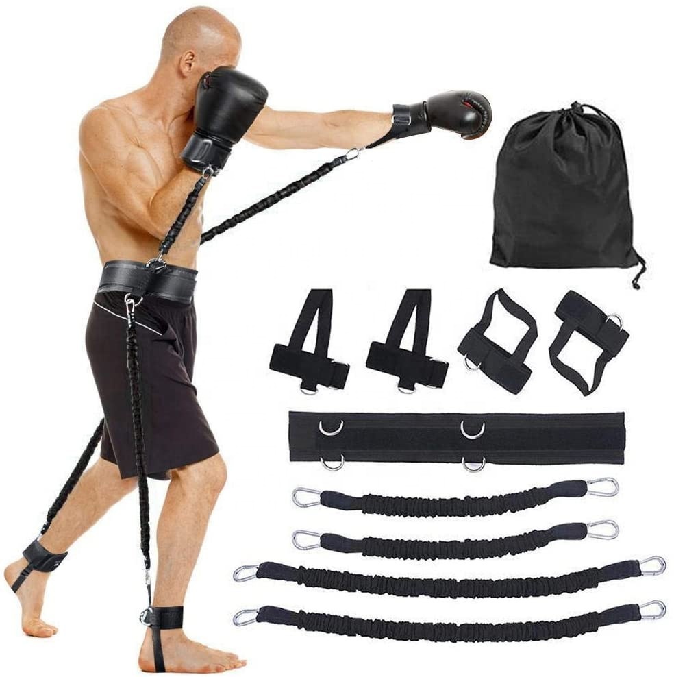 WiderstandsbänderStretching Strap Set, Trainiert Bein Taille und Arm mit 4 Widerstandsbändern, verstellbarer Taillengürtel, Home Gym, Bounc