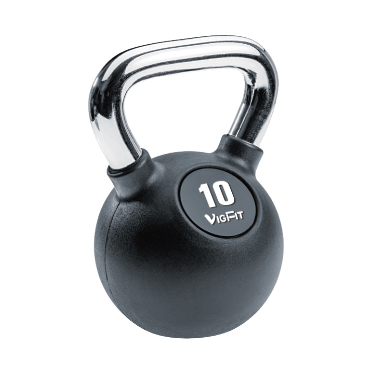 Kettlebells with chrome handle are highly secure and comfortable. Made of high quality wear off proof and moisture resistant rubber that quiet down the exercises.