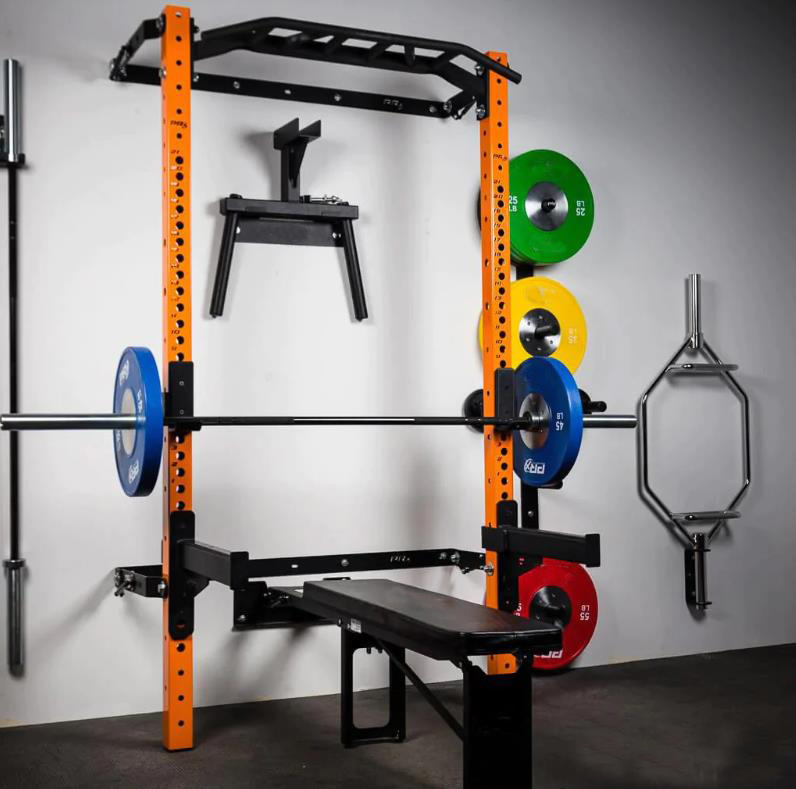 Kommerzielles funktionelles Fitnessstudio und Heimgebrauch fitnEss Ausrüstung Wandmontage faltbares Power-Squat-Rack mit Multi-Grip-Bar