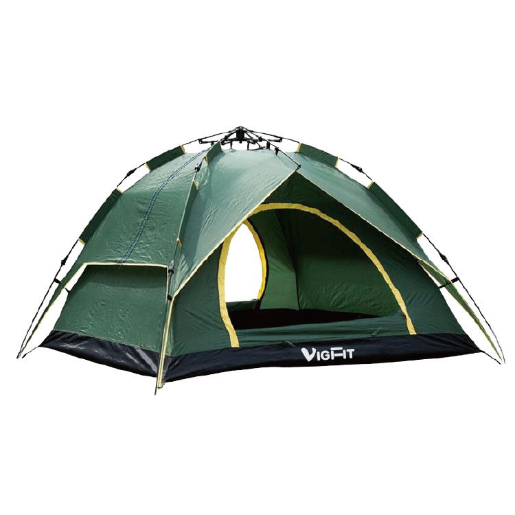 Benutzerdefinierte gedruckte Logo Doppelschicht UV-Schutz 1 2 3 4 Person wasserdicht faltende automatische Pop-up Camping Zelt CT-001 -Vigor