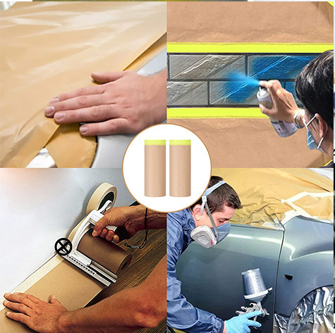 Disposable Spray High Temperature Kraft Tape Pre Taped