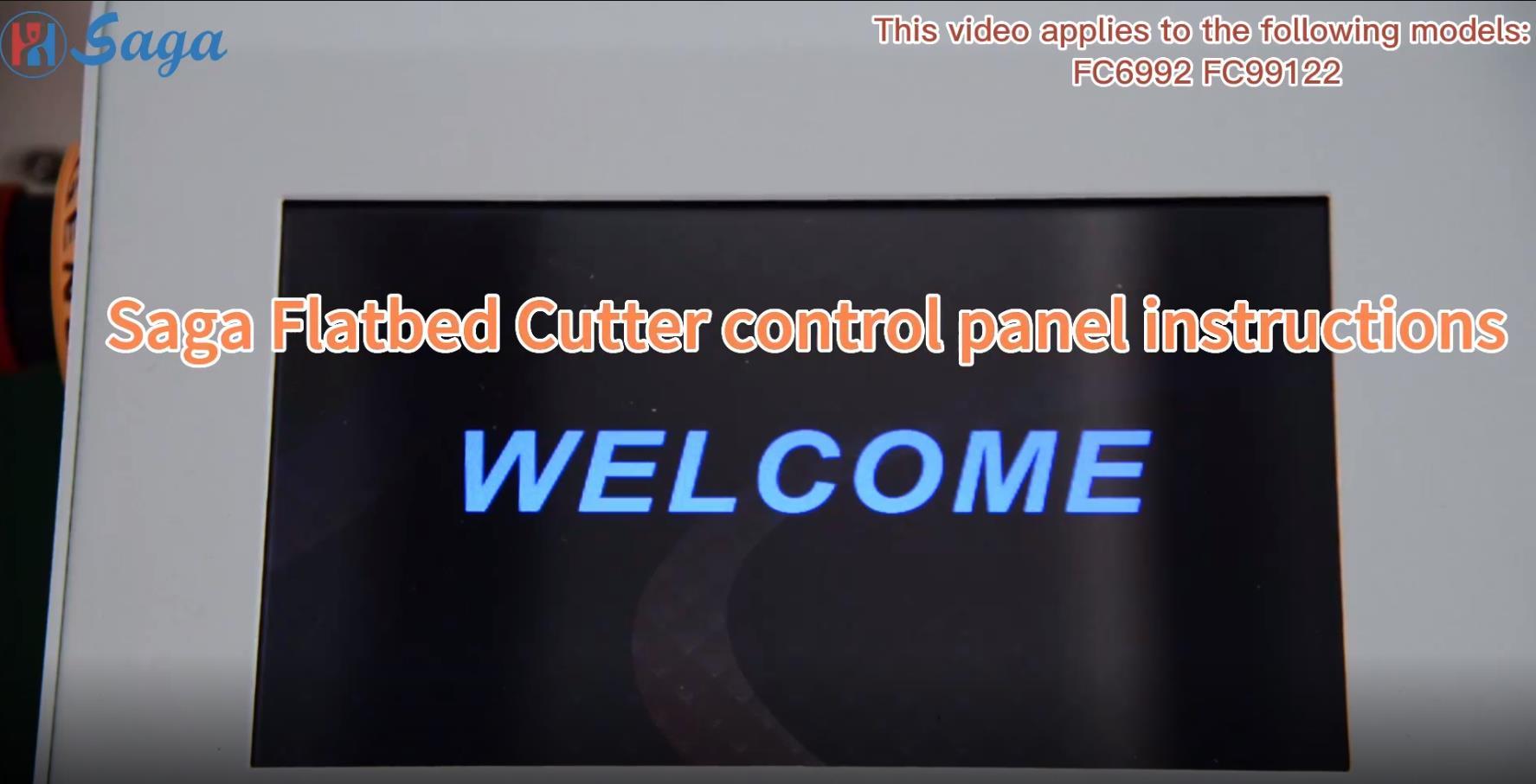 Saga Flatbed Cutter control panel instructions