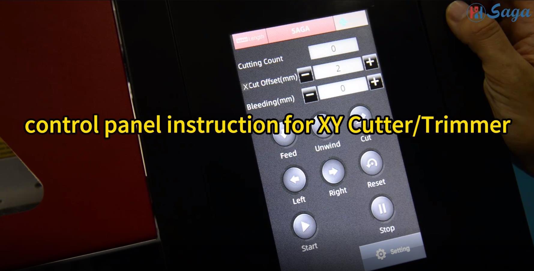 control panel instruction for XY Cutter/Trimmer