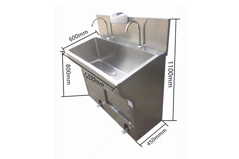 Stainless Steel Hand Sink 2 Person Low Back