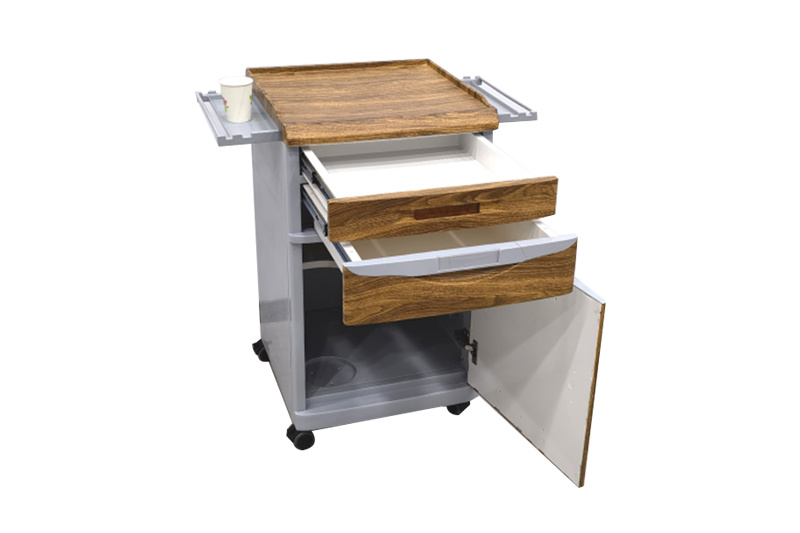 ABS Hospital Luxury Bedside Table Watermark Wood Grain