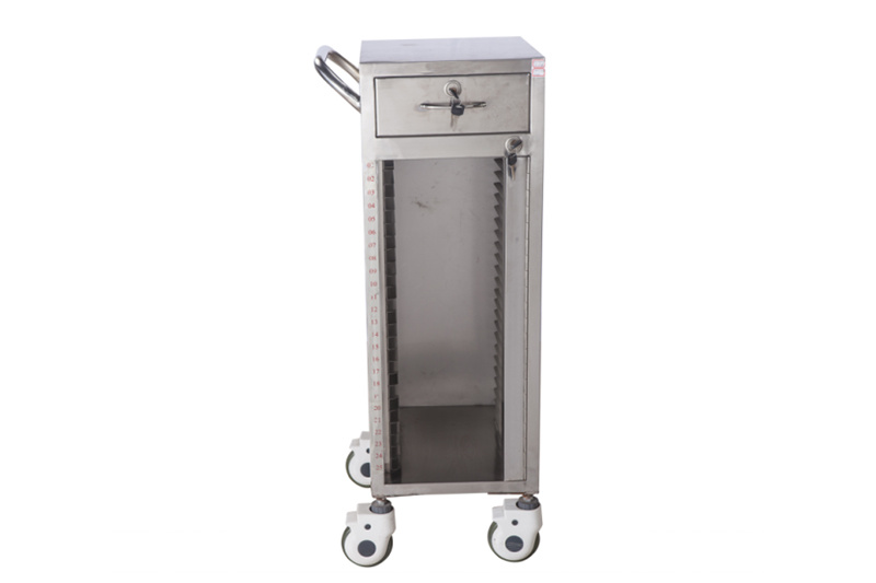 Stainless Steel 25-grid Medical Record Clip Cart