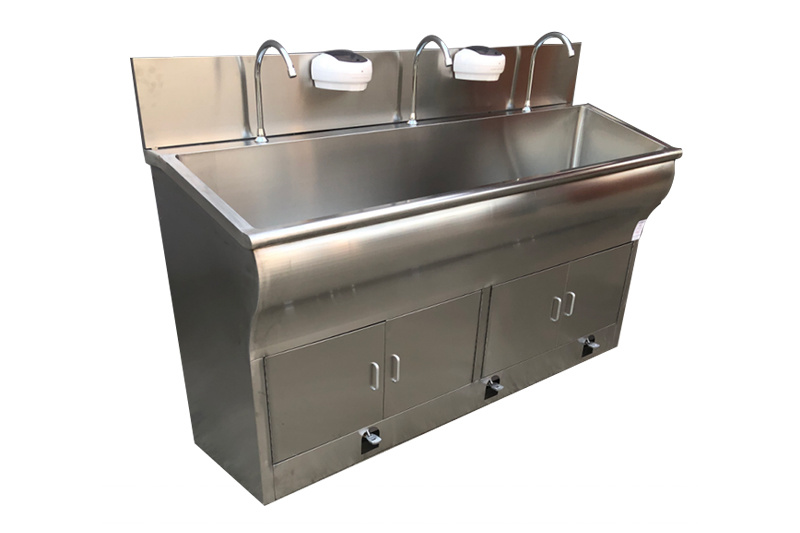 Stainless Steel Hand Sink 3 Person Low Back