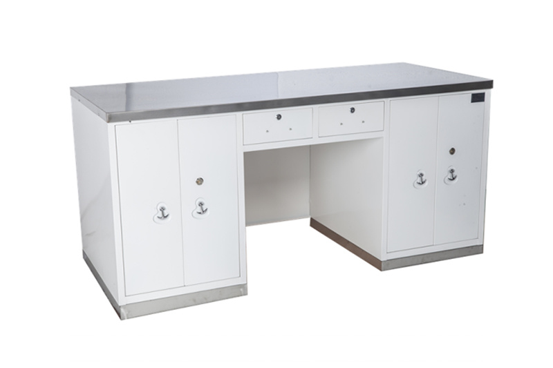 Mesa de trabajo de hospital de superficie de acero inoxidable