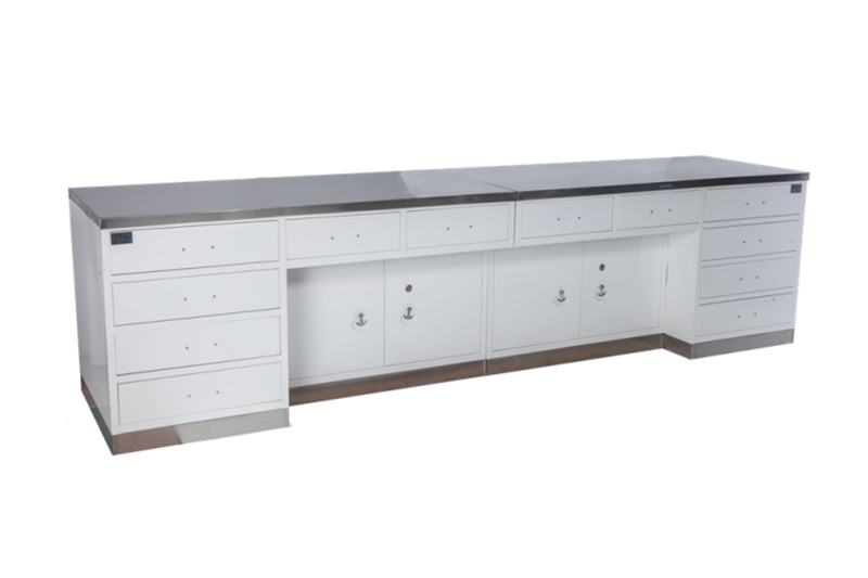 Mesa de trabajo de hospital de superficie de acero inoxidable