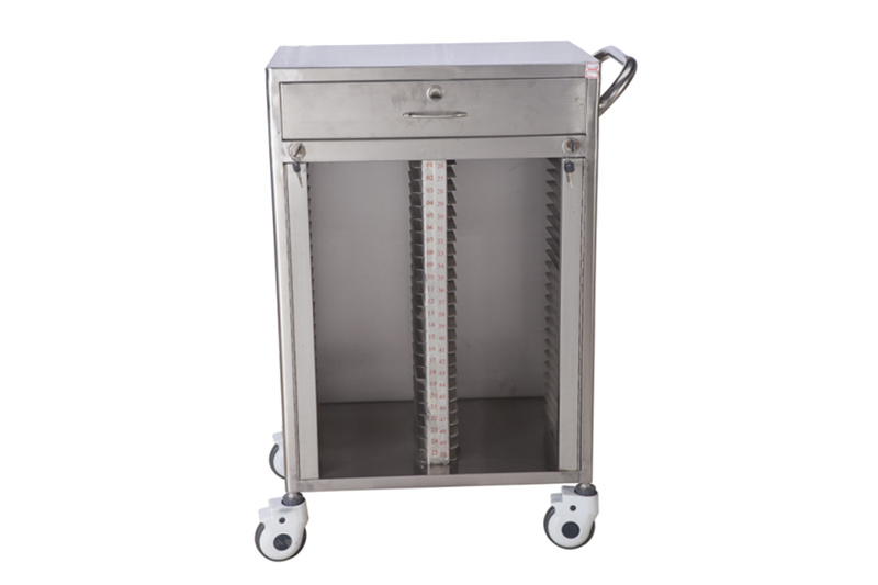 Aço inoxidável 50-grid Medical Record Clip Cart
