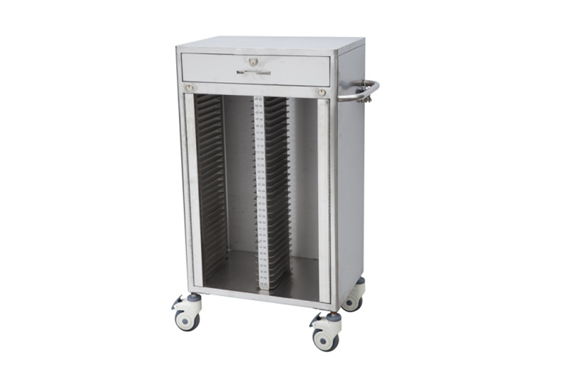 Aço inoxidável 60-grid Medical Record Clip Cart