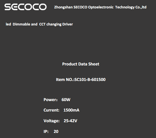 SC101-B-SW601500 60W 25-42V 1500mA