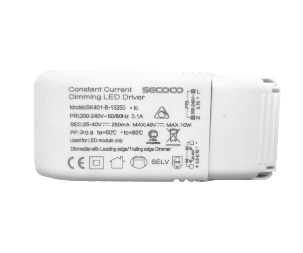 SK401-B-13250 10W Flicker free triac dimming driver