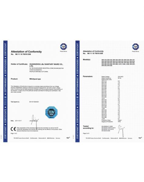 TUV Mark certificate