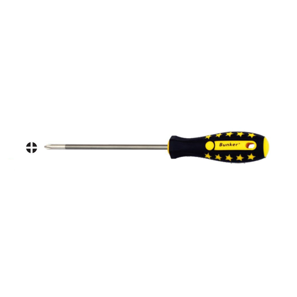Industrial grade rubber handle screwdriver