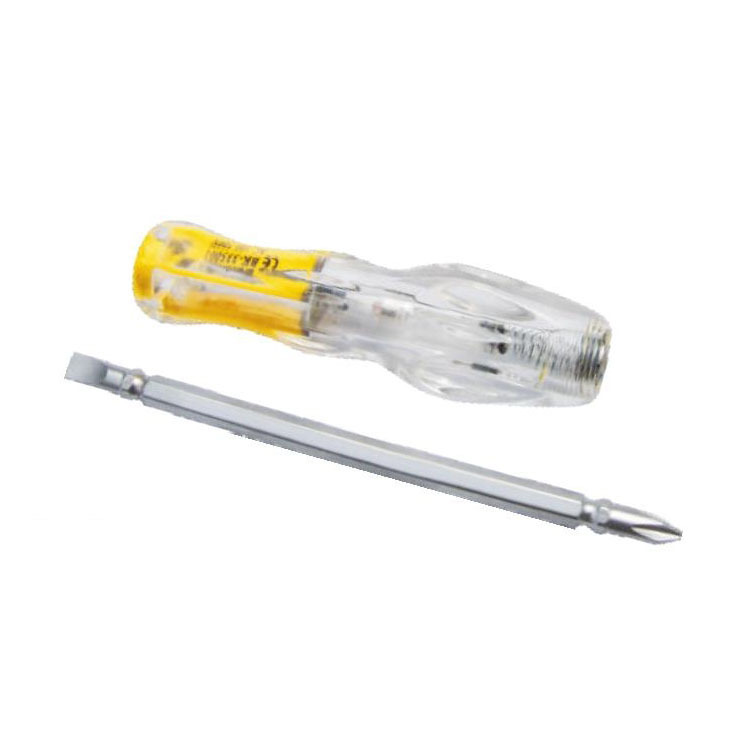 Dual-purpose electric test pen with crystal handle