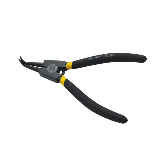 Outwardly curved circlip pliers