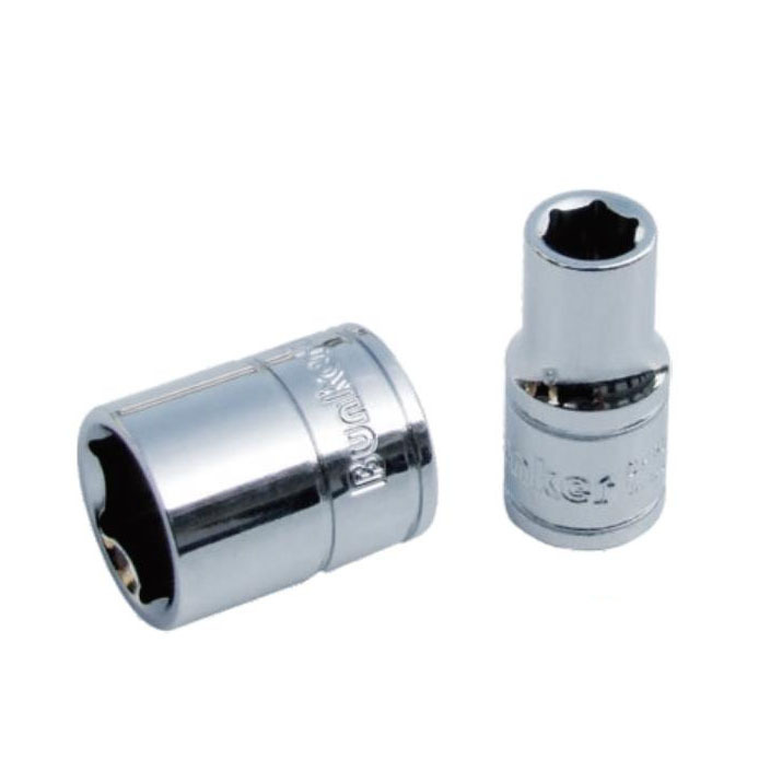 ¼“（6.3mm）Cr-v公制六角短套筒