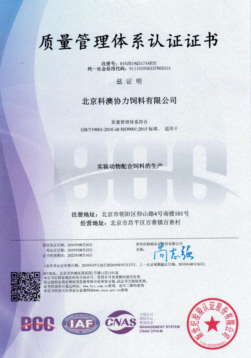 质量管理体系认证ISO9001（中文）