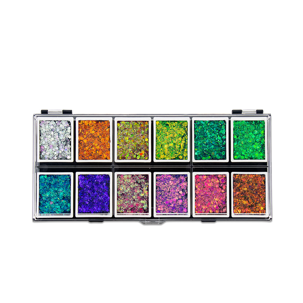 Duo-chrome Pressed Chunky Glitter Palette