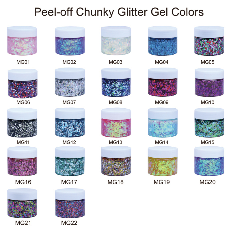 Peel-off Chunky Glitter Gel