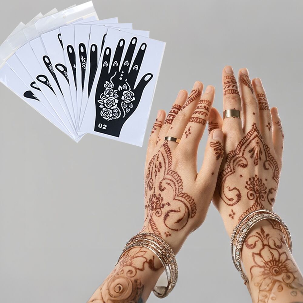 Reusable Adhesive Henna Tattoo Stencil