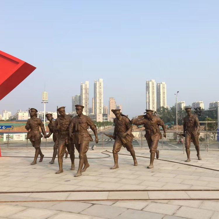 海南抗战主题铜雕人物_临高角抗日主题公园铸铜英雄_鑫特雕塑公司