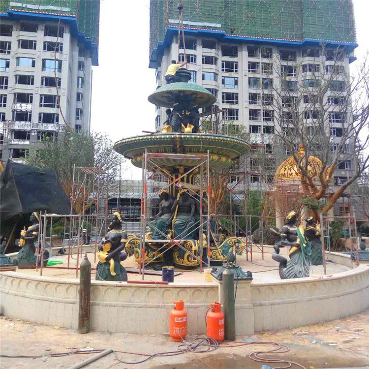【銅雕噴泉】鑫特雕塑為恒大華府房地產制作了精美鑄銅流水歐式噴泉