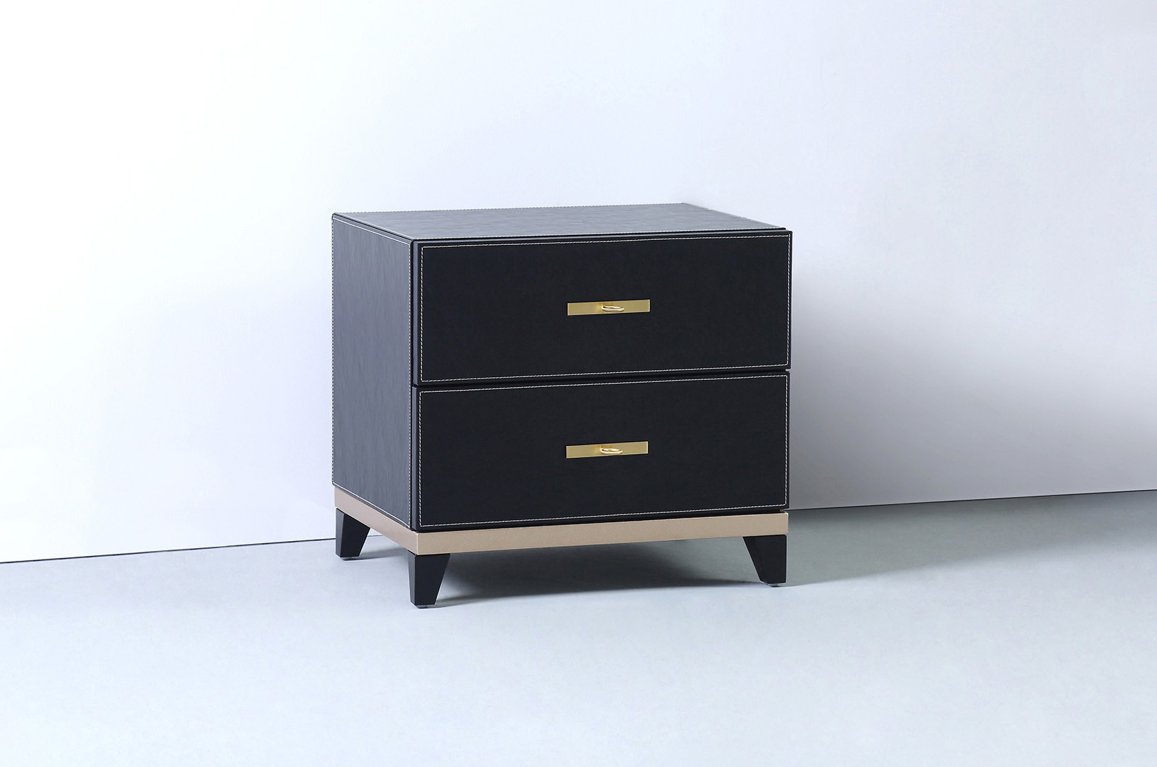 Simple atmospheric leather bedside table