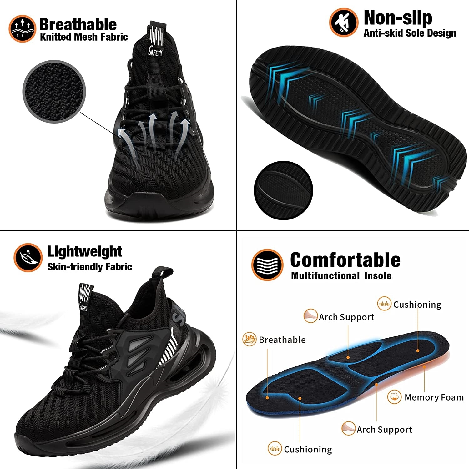 Men Safety Shoes Lightweight JoinWe Footwear Co Ltd