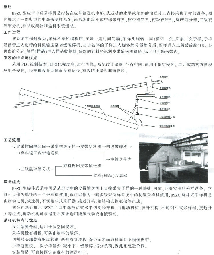 BSZC型皮带中部采样机