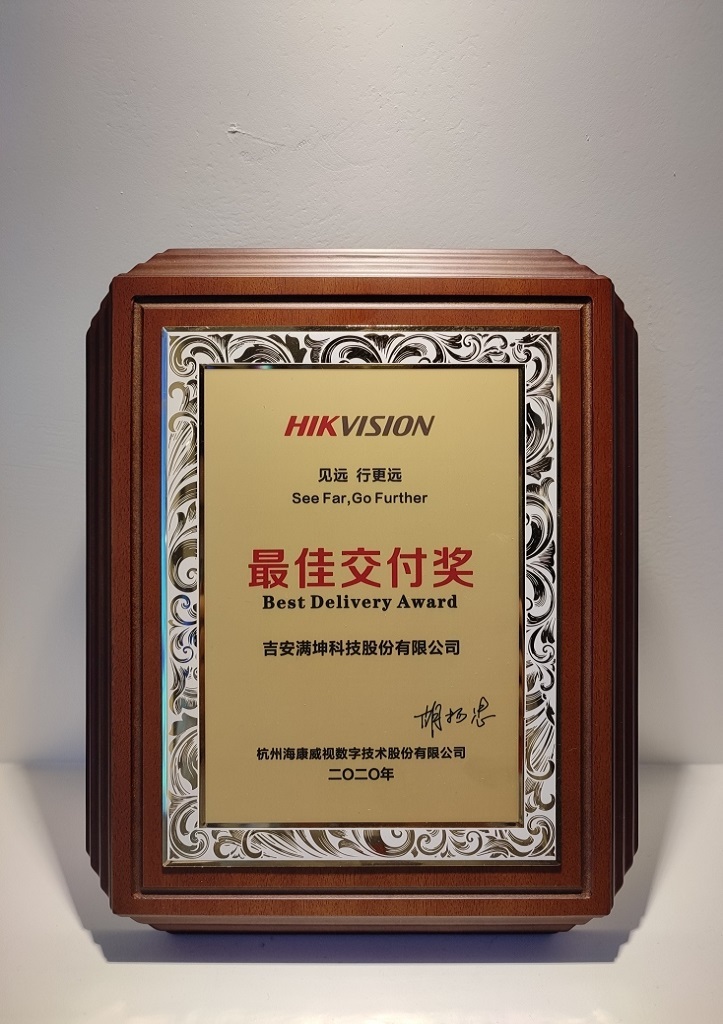 Hikvision 2020 Best Delivery Award
