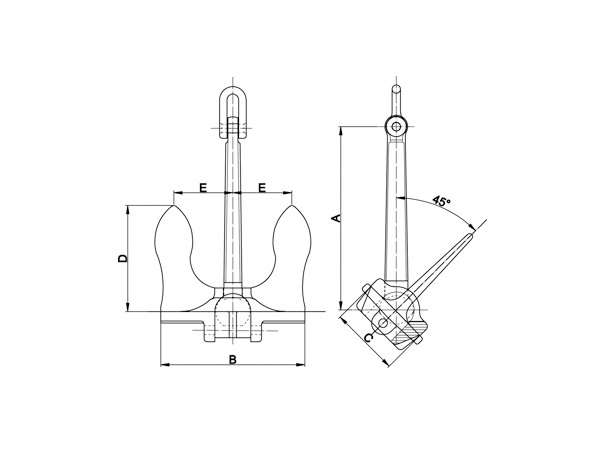 Baldt stockless anchor