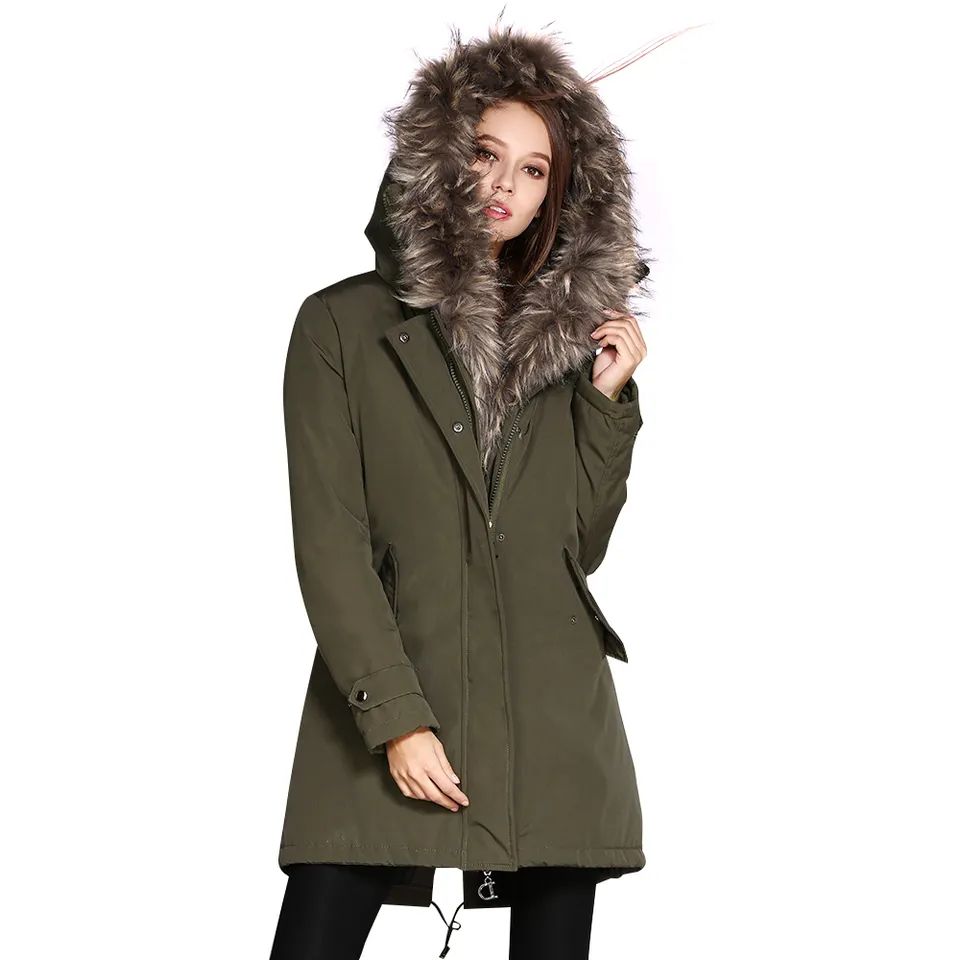 Fashion long women's jacket winter warm coat