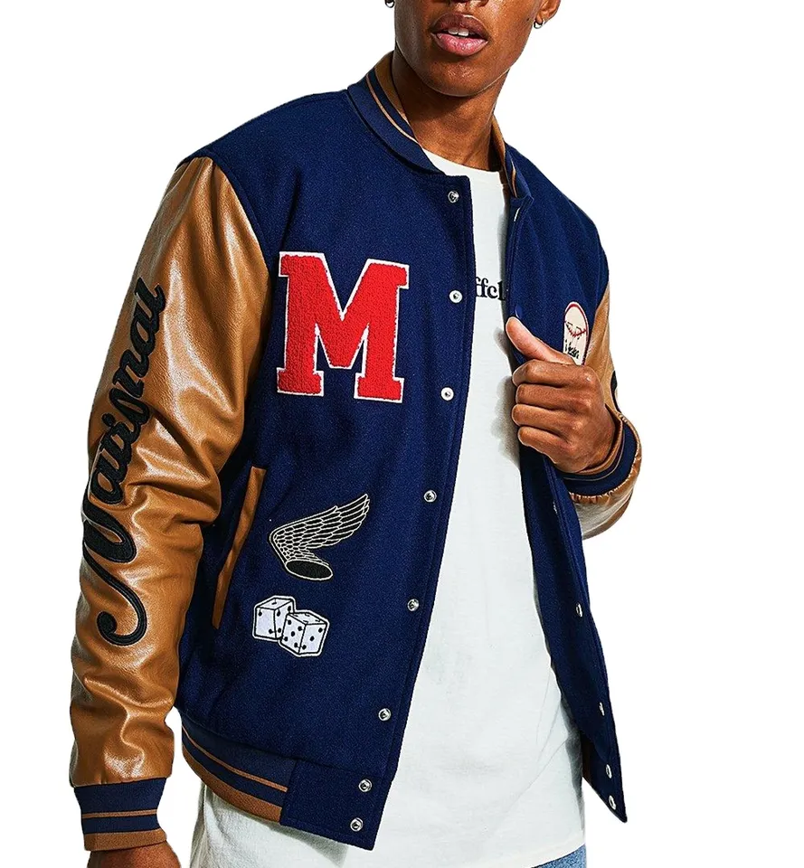 Custom chenille embroidery Men's baseball jacket