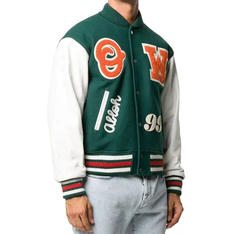 Custom chenille embroidery Men's baseball jacket