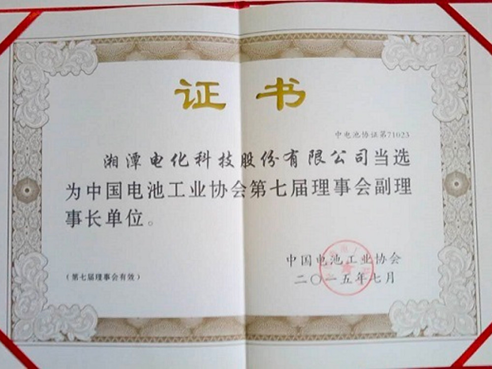 中国电池工业协会第七届理事会副理事长单位