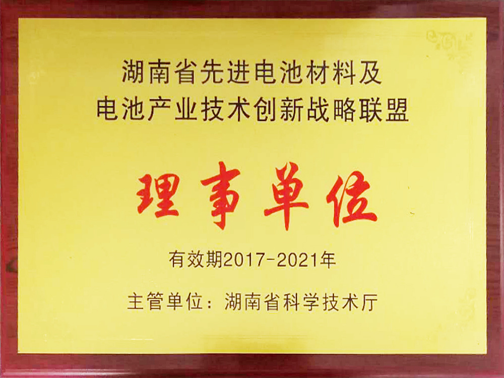 湖南省先進電池材料及電池產業技術創新戰略聯盟理事單位