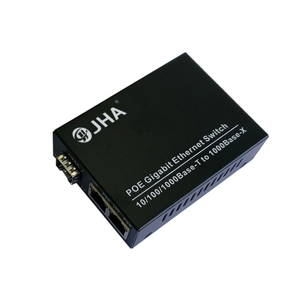 2 10/100/1000 Base-TX and 1 1000 Base-X SFP Slot PoE Fiber Media Converter JHA-GS12P