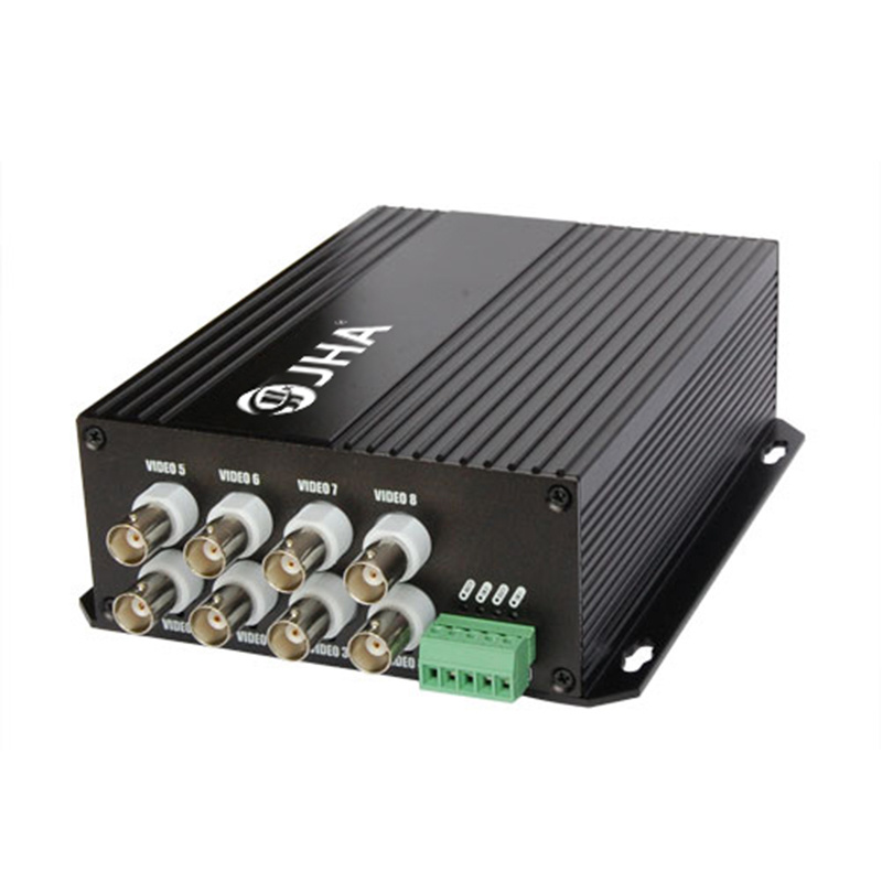 8ch video Tx + 1ch RS 485 data Rx Optical Video Transmitter and Receiver JHA-D8VT1RB-20