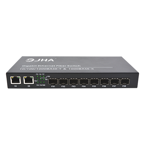 2*10/100/1000TX – 8*1000X SFP Slot | Fiber Ethernet Switch JHA-GS82