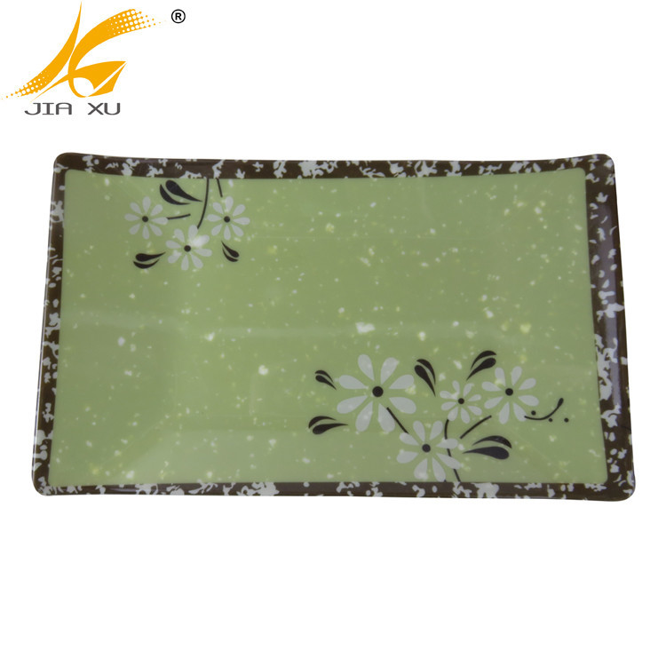 Melamine Plate Green Stone color with design printing Janpan Style Melamine Tableware Plate Food Grade